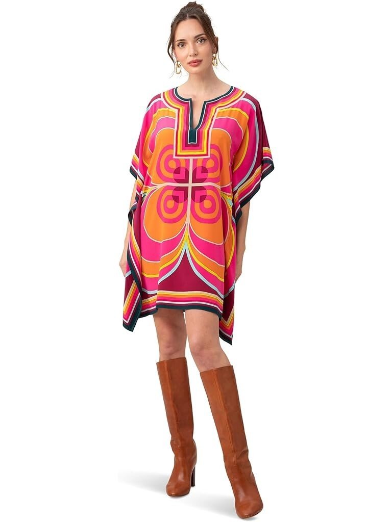 Trina Turk Multicolor Striped V-Neck Blouse